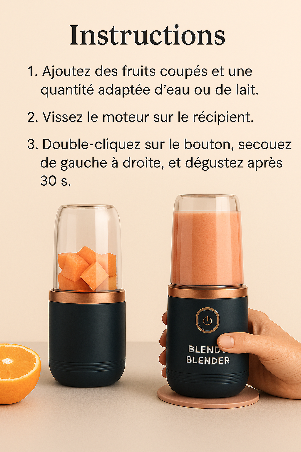 Blendy Blender™ – Mixez Partout. Mangez Sain. Restez en Mouvement.